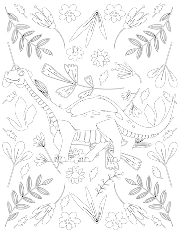 desenho de dinossauro para colorir 17673988 Vetor no Vecteezy