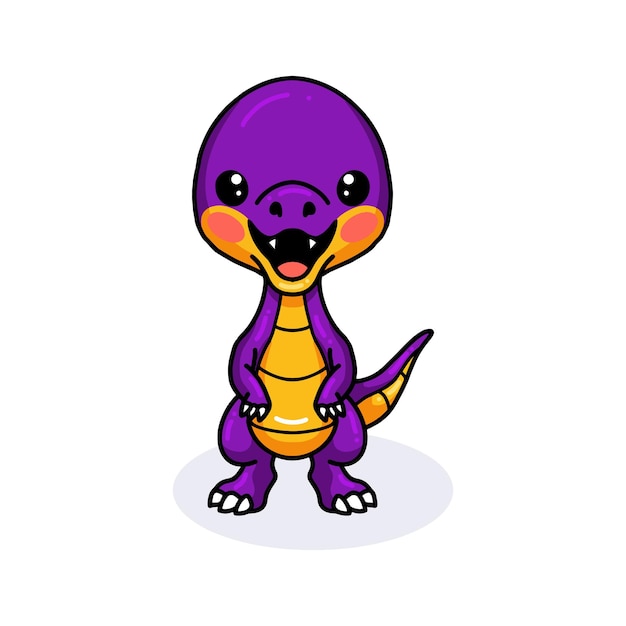 conjunto de personagem de desenho animado de dinossauro roxo 2354025 Vetor  no Vecteezy