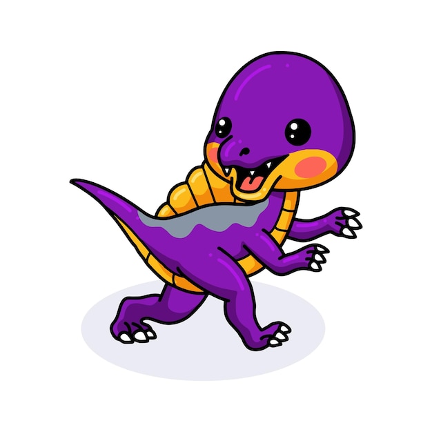 Dinossauro roxo de pé sozinho imagem vetorial de interactimages© 84592746