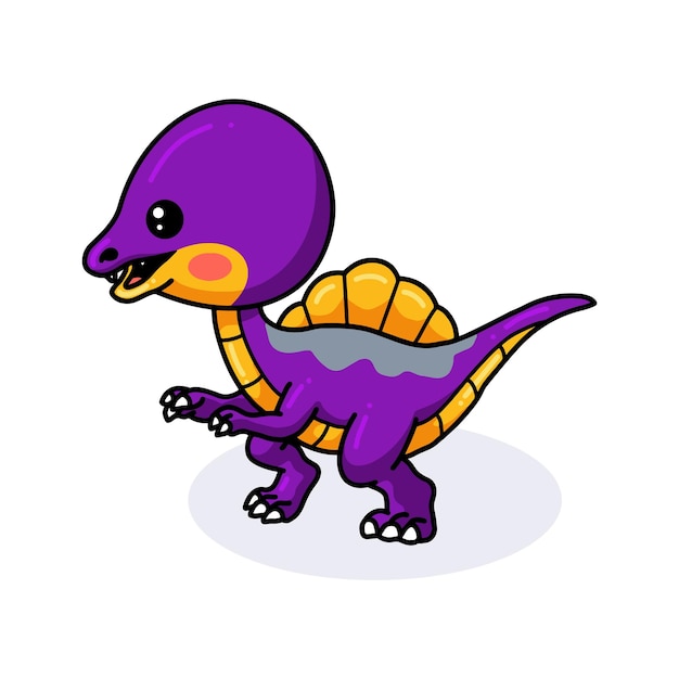 Desenho de dinossauro roxo fofo