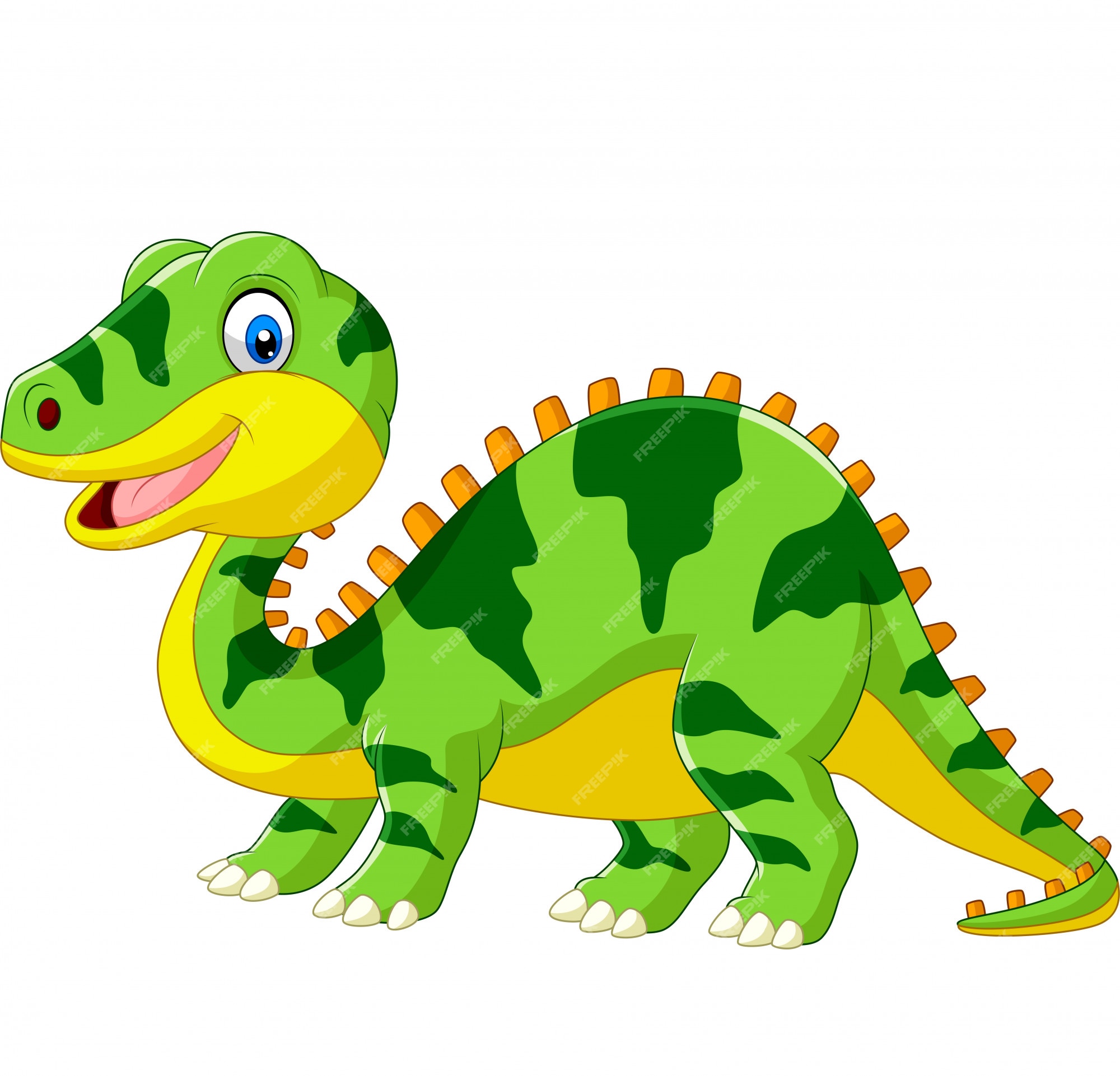 dinossauro verde bonito em estilo cartoon. ilustração vetorial isolada em  um fundo branco. 2251456 Vetor no Vecteezy