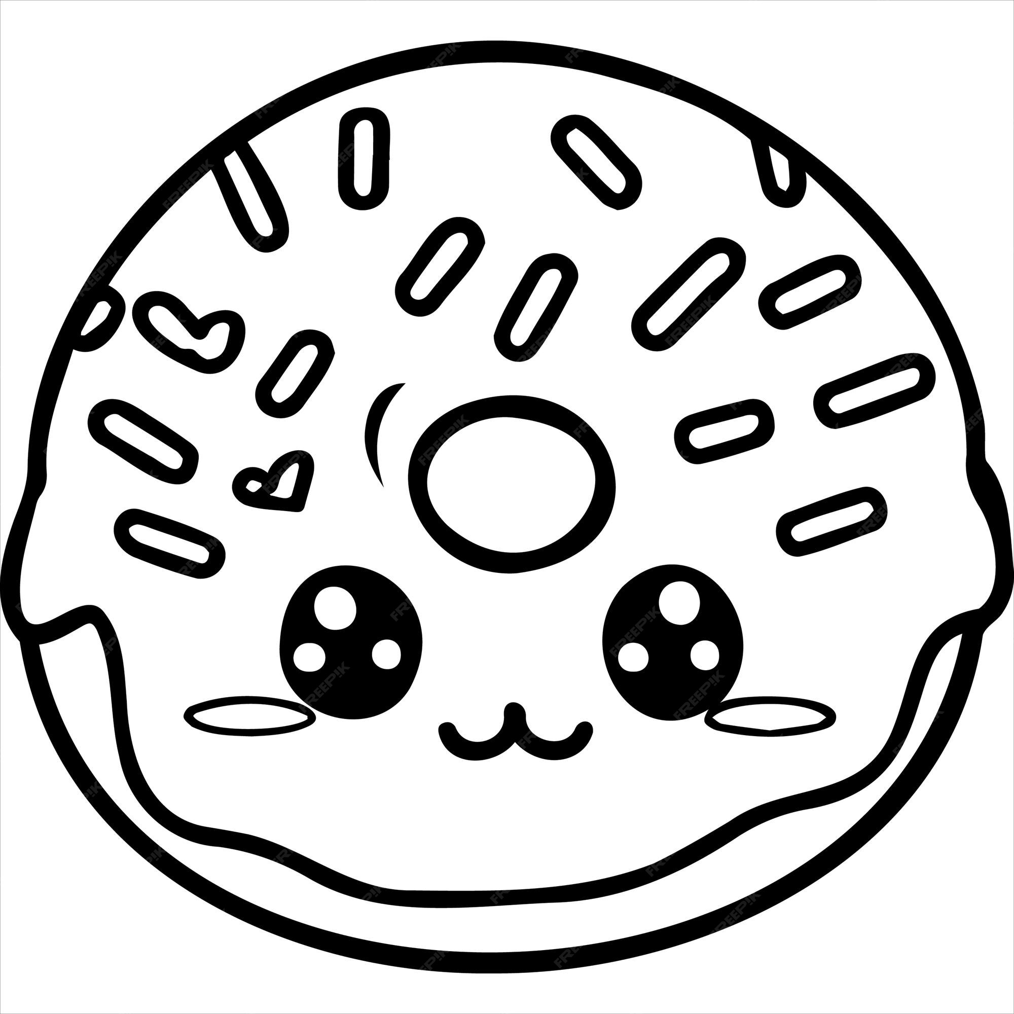 Rosquinha kawaii para colorir - Imprimir Desenhos