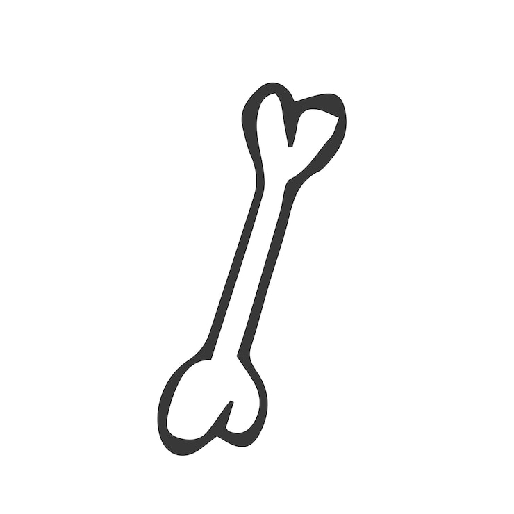 Vetor desenho de doodle de um brinquedo de osso para cão esboço de linha de brinquedos para animais de estimação