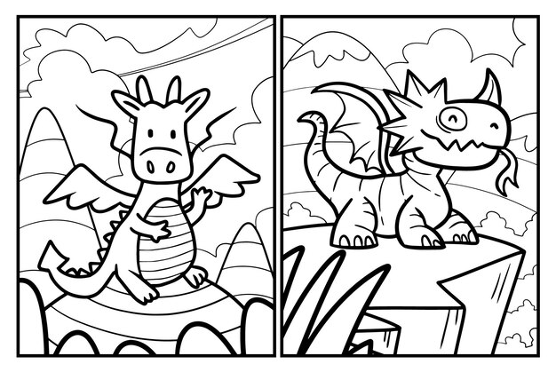 desenho de dragão engraçado para colorir