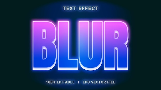 Desenho de efeito de texto desfocado colorido editável por vetor