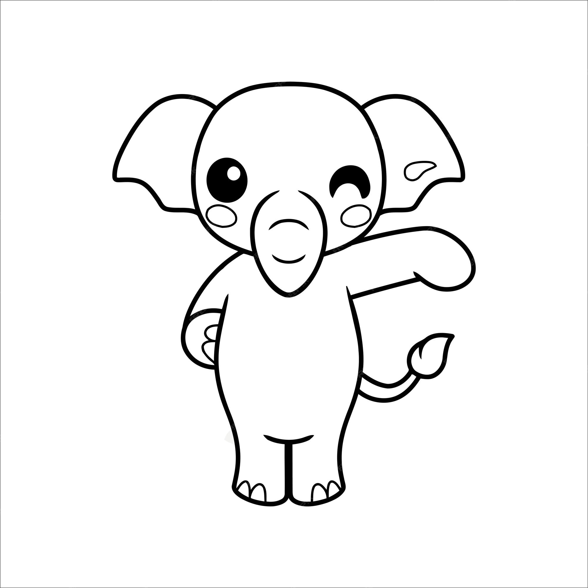 Desenhos Fofos para Colorir Elefante