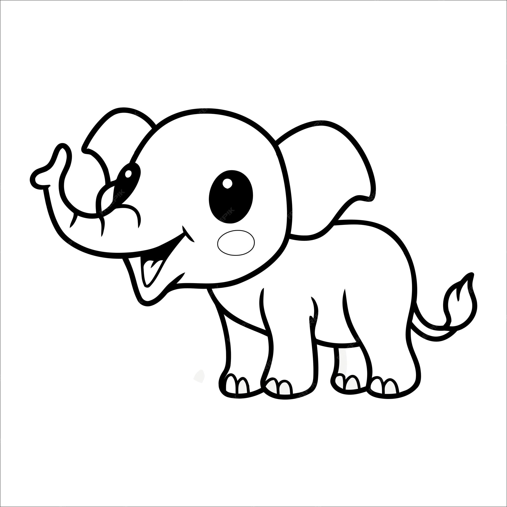 Desenhos Fofos para Colorir Elefante