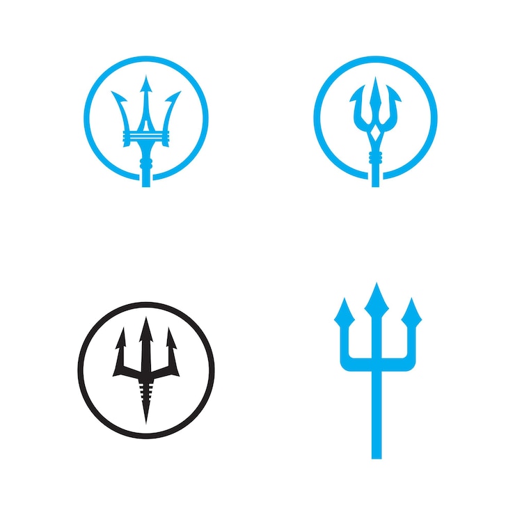 Vetor desenho de elementos de símbolo do modelo vetorial do logotipo trident
