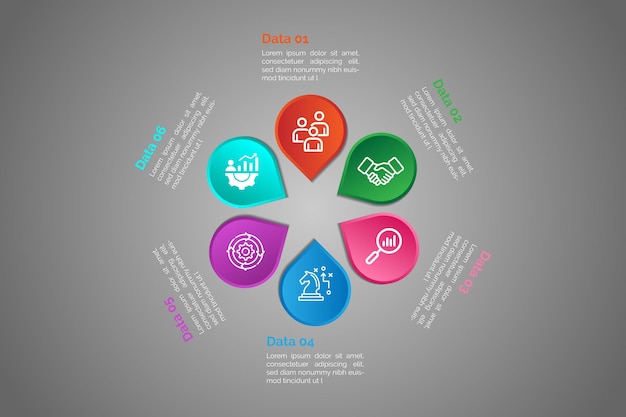 Desenho de elementos infográficos de estatística de negócios vetoriais