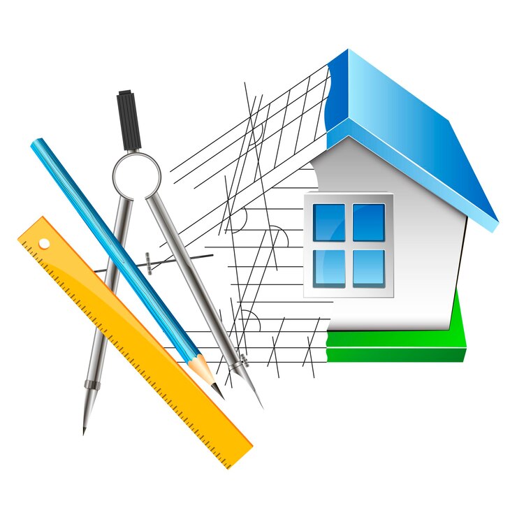 Vetor desenho de engenharia de uma construção de casa e design de projeto