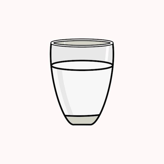 Desenho de esboço vetorial de vidro de água