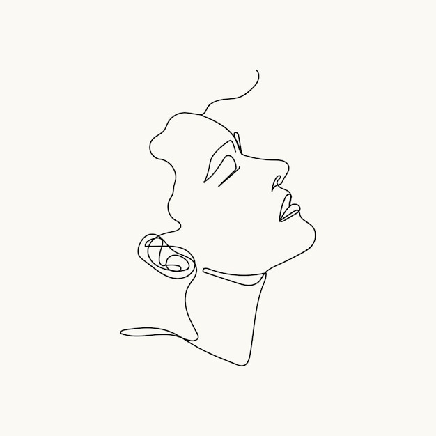Desenho de estilo oneline de ilustração desenhada à mão mínima de mulher