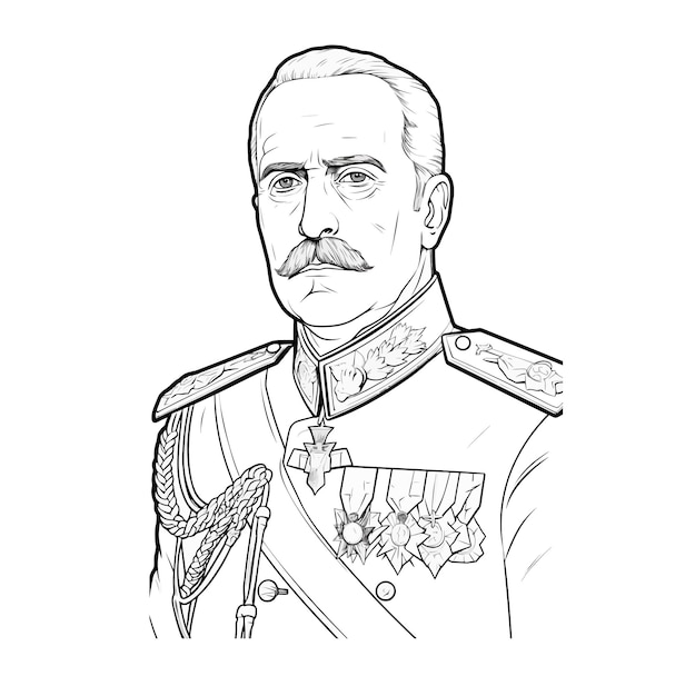 Vetor desenho de ex-primeiro-ministro para colorir