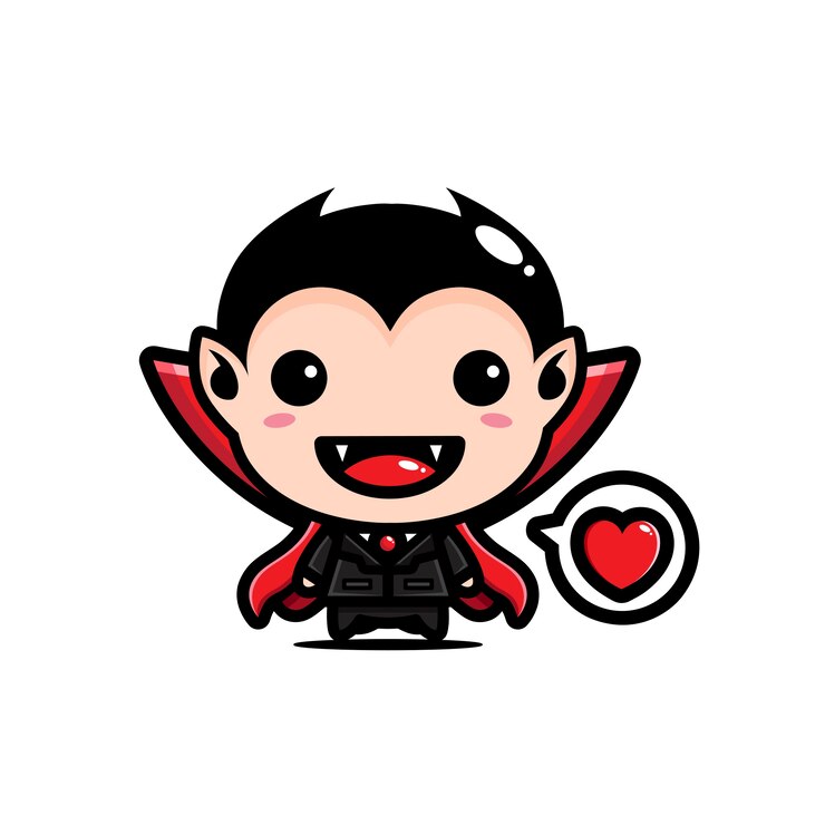 Vetor desenho de fantasia do mascote drácula fofo