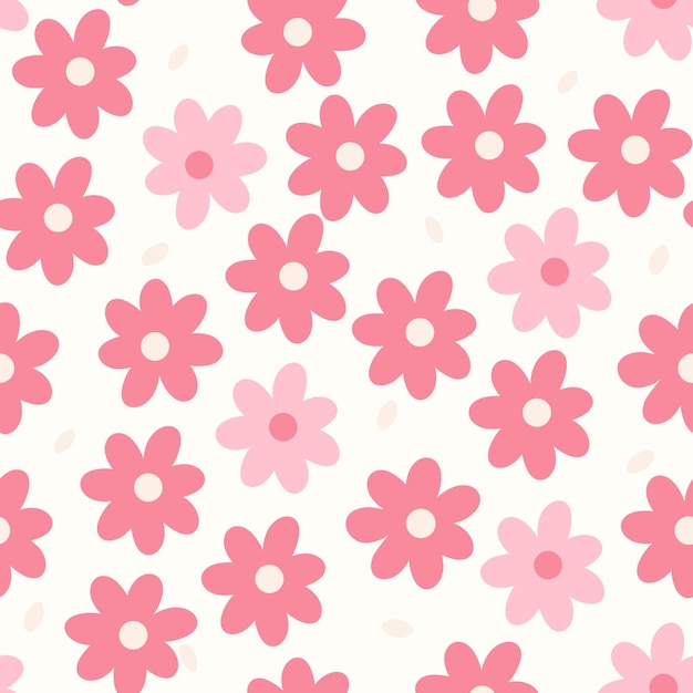 Desenho de flores adoráveis Padrão vetorial de verão sem costura Padrão moderno de primavera para design de impressão