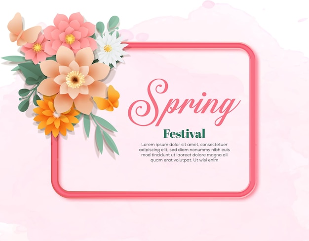 Desenho de flores de primavera 3D EPS Vector
