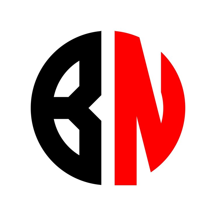 Vetor desenho de forma de círculo do logotipo bn monogram
