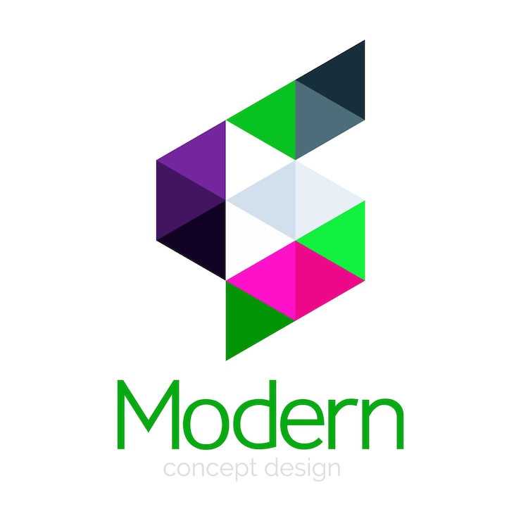 Vetor desenho de forma triangular desenho de ícone de logótipo de negócio abstrato ideia de logotipo de marca da empresa
