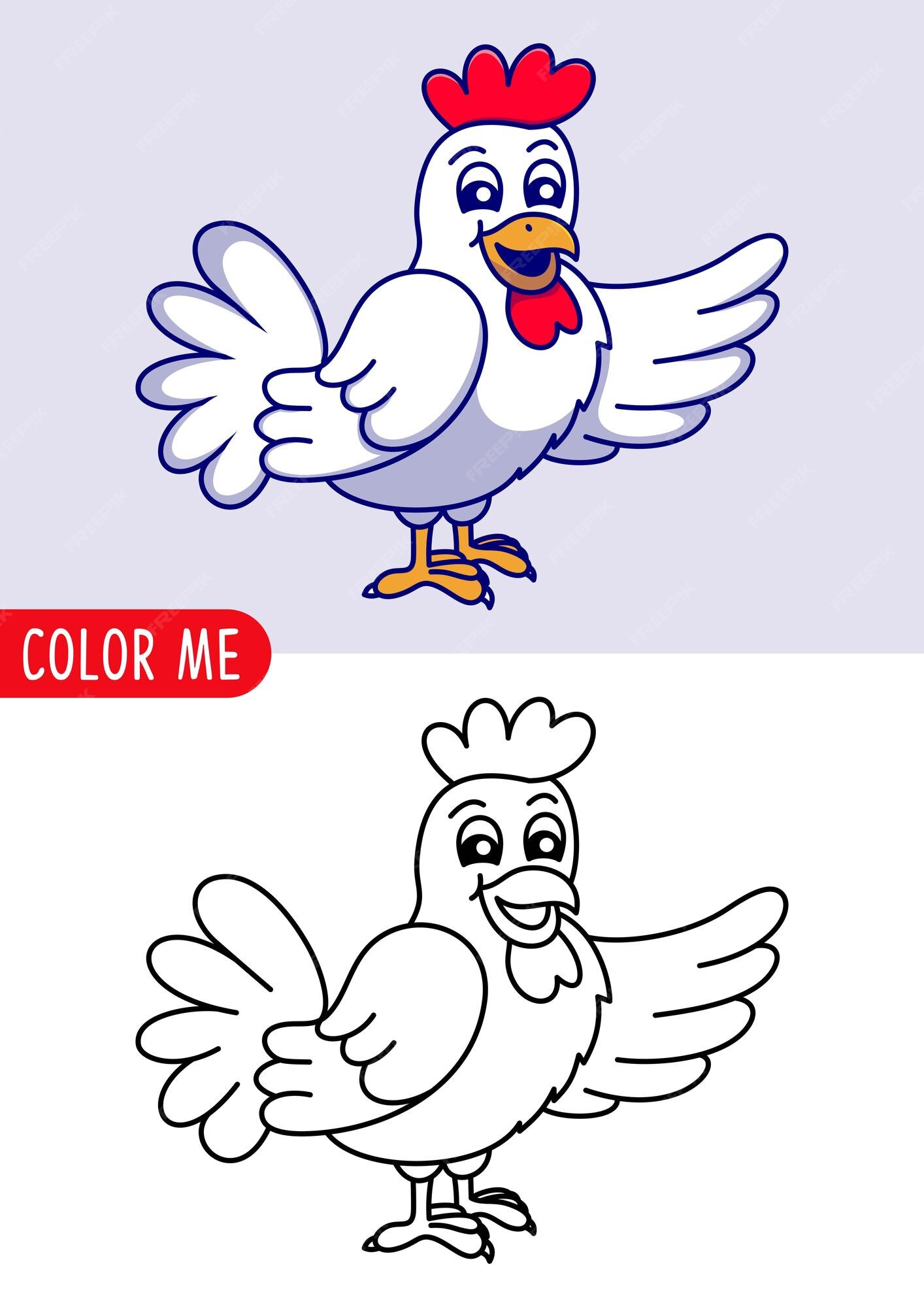 Esboço Da Página De Colorir Frango Ou Galinha De Desenho Animado. Animais  De Criação. Livro De Coloração Para Crianças Ilustração do Vetor -  Ilustração de vetor, rastro: 231734392