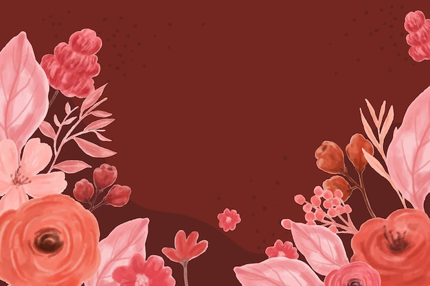 Desenho de fundo com folhas e flores