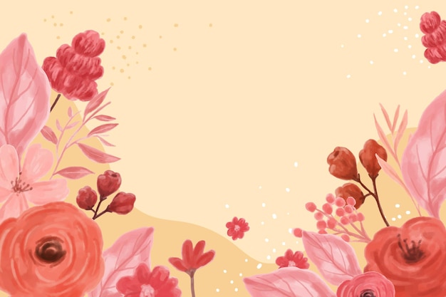 Desenho de fundo com folhas e flores