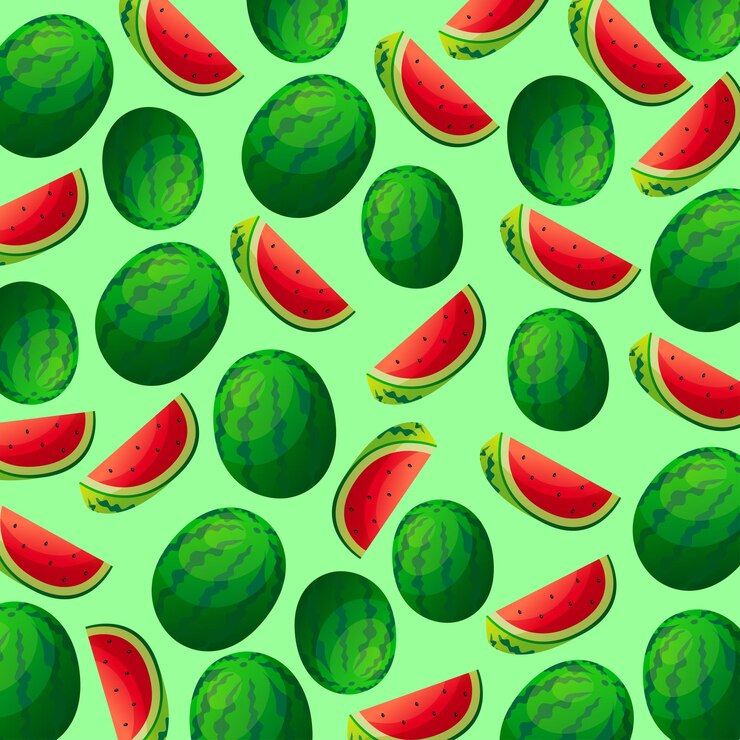 Vetor desenho de fundo com padrão de melancia