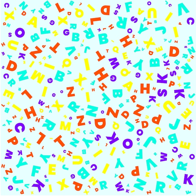 Vetor desenho de fundo de alfabetos em quadrado