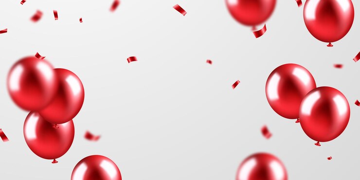 Vetor desenho de fundo de balão vermelho realista em 3d ilustração vetorial de luxo