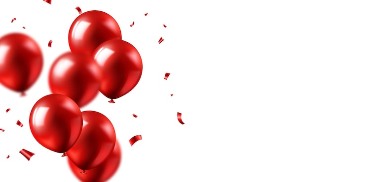 Vetor desenho de fundo de balão vermelho realista em 3d ilustração vetorial de luxo
