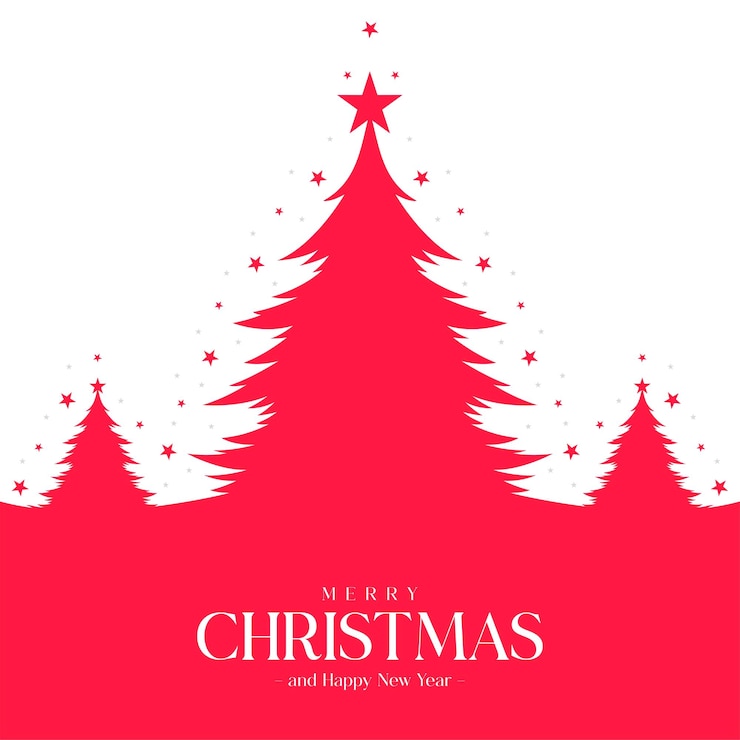 Vetor desenho de fundo de cartão de natal com árvore mínima