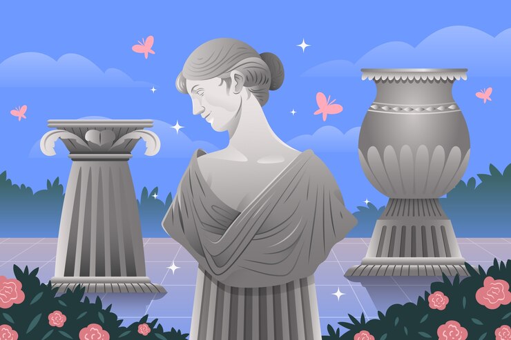 Desenho de fundo de escultura desenhada à mão