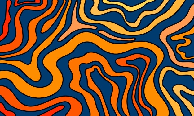 Desenho de fundo de ilustração vetorial de gradiente geométrico ondulado amarelo laranja e azul abstrato
