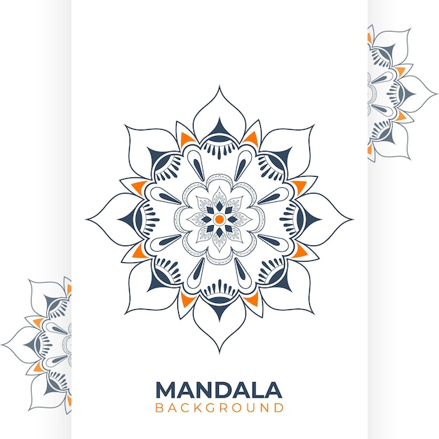 Desenho de fundo de mandala de lótus com desenho à mão