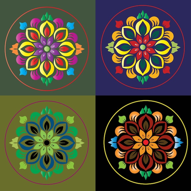 Vetor desenho de fundo de mandala de luxo mandala com padrões florais