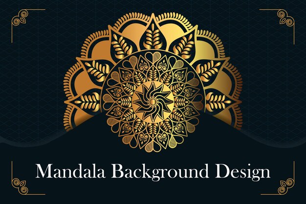 Vetor desenho de fundo de mandala ornamental de luxo de cor gradiente com vetor de apresentação criativa