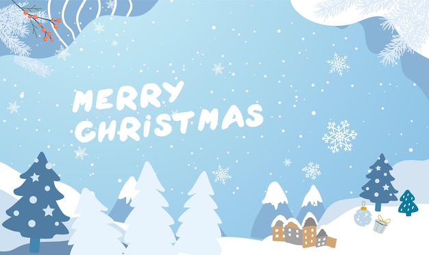 Desenho de fundo de Natal com elementos de estilo neve e inverno