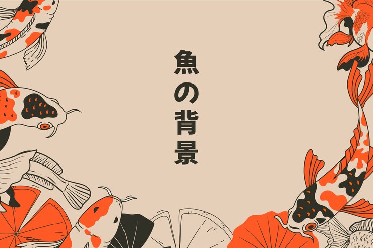 Desenho de fundo de peixe desenhado à mão