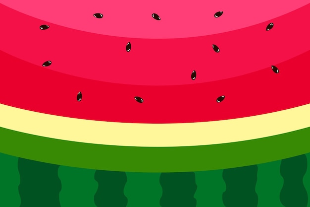 Desenho de fundo ou modelo de vetor plano de melancia