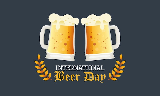 Desenho de fundo plano celebrando o Festival Internacional do Dia da Cerveja