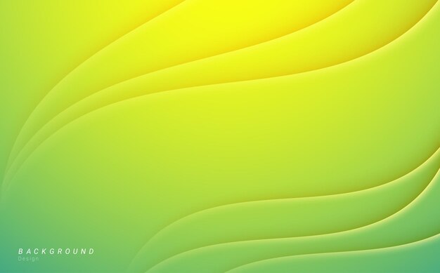 Vetor desenho de fundo vetorial abstrato de linha de onda de gradiente verde brilhante