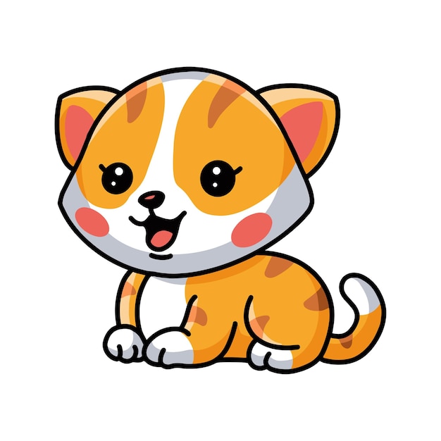 Desenho de gatinho laranja fofo sentado