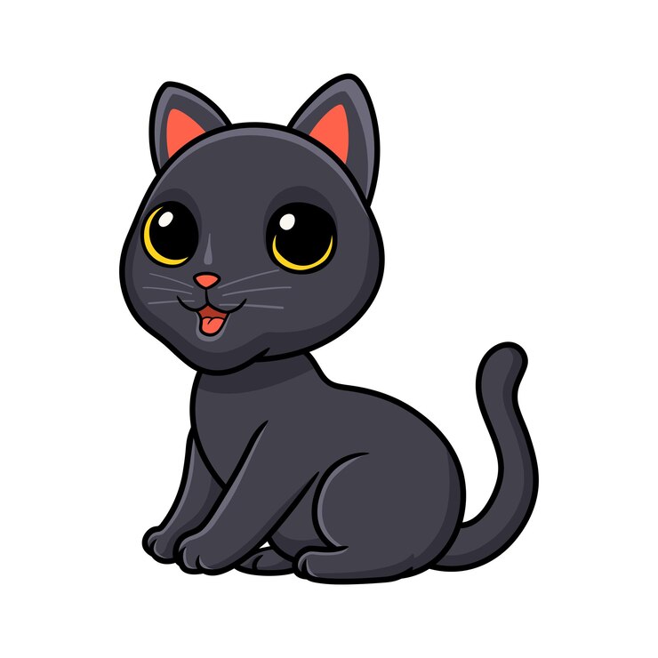 Vetor desenho de gato bonito de bombaim sentado