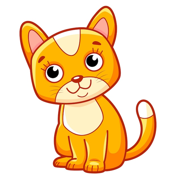 Desenho de gato bonito. ilustração em vetor de clipart de gato