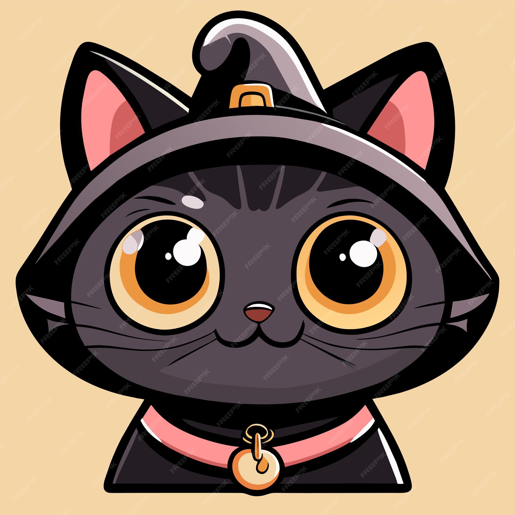 Adesivo De Gato Anime Fofo Com Chapéu PNG , Animal, Desenho