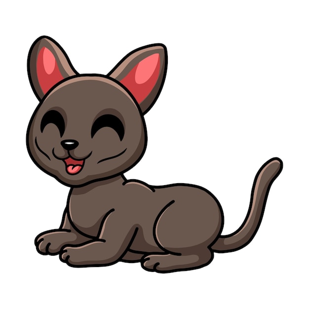 Desenho de gato korat fofo sentado