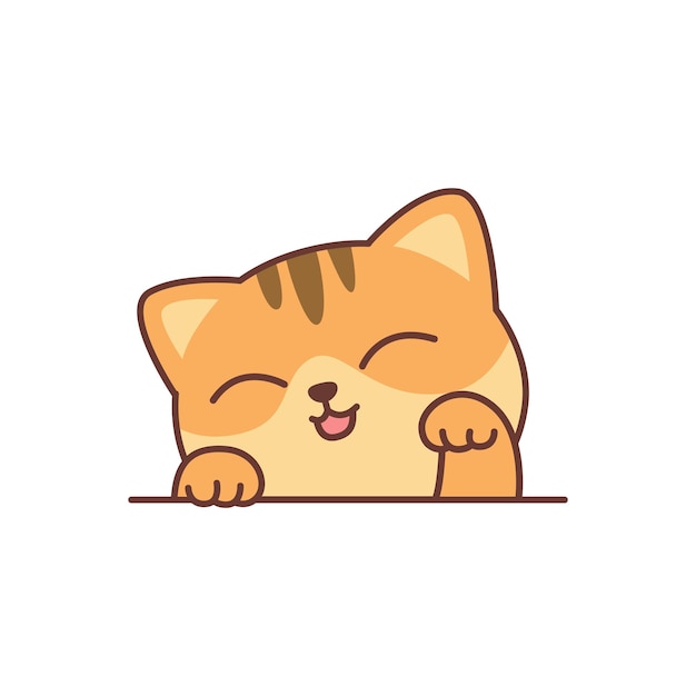 Gato Feliz Engraçado E Bonito Da Laranja Do Kawaii Ilustração Stock -  Ilustração de feliz, três: 120351923