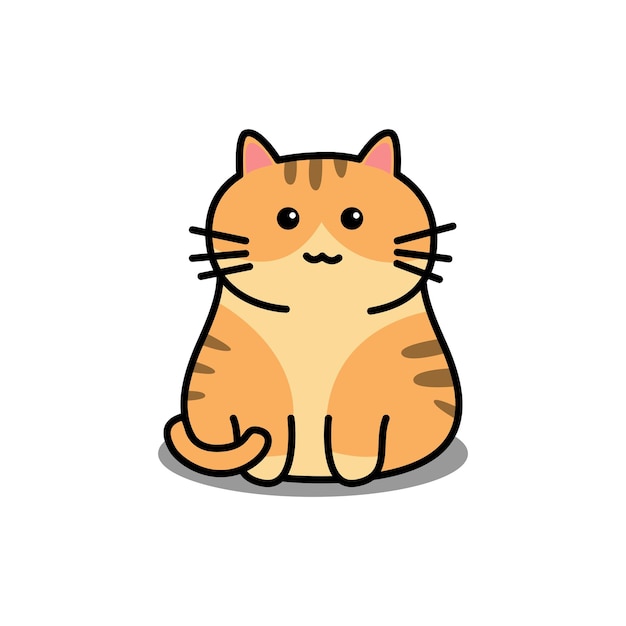 Desenho de gato laranja fofo