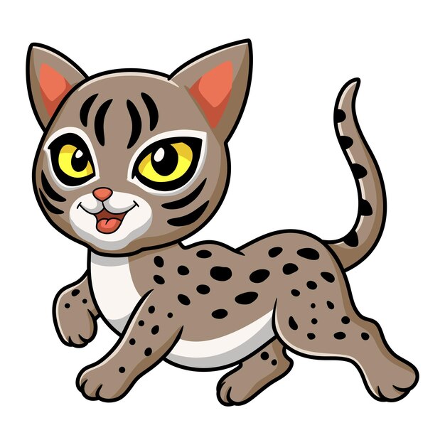 Desenho de gato ocicat bonito andando