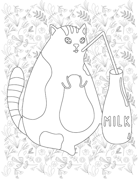 Vetor desenho de gato para colorir