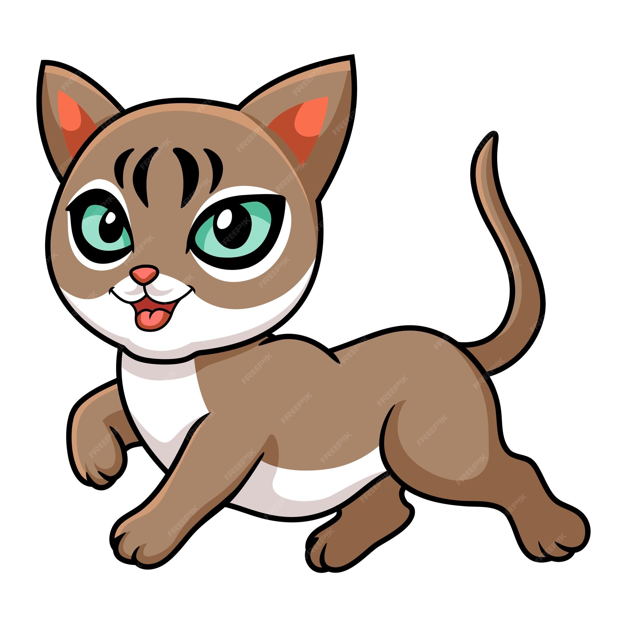 Gato gatinho andando dos desenhos animad, Premium Vector #Freepik  #vector #carater #desenho-animado #animal #gato